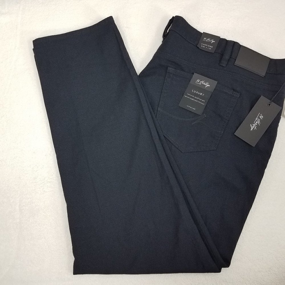 NEW 34 Heritage Men's 50x34 Luxury Charisma Relaxed Straight Jeans Pants in Navy